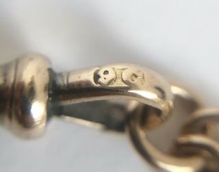 Fine Ladies Antique Edwardian 9ct Gold Belcher Bracelet - Amethyst Fob 7.  7 grams 5