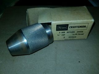Vintage Craftsman Keyless Drill Chuck 1/2 " Cap 1/2 - 20 Thread 9 - 22562
