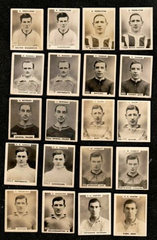 20 X 1922 Godfrey Phillips Pinnace Footballer Cigarette Cards 10 X Variety Pairs