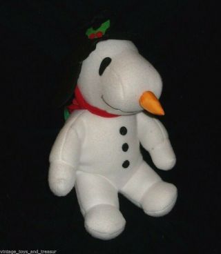 12 " Vintage Christmas Peanuts Snoopy Carrot Nose Stuffed Animal Plush Toy Doll