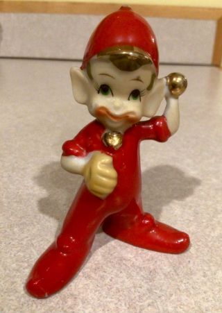 Vintage Porcelain Pixie Elf Baseball Player 3.  5 Inches Tall Japan