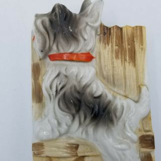 Vintage 1950 - 60 ' s Scottie Dog Wall Pocket Hanger Made in Japan Ceramic 2