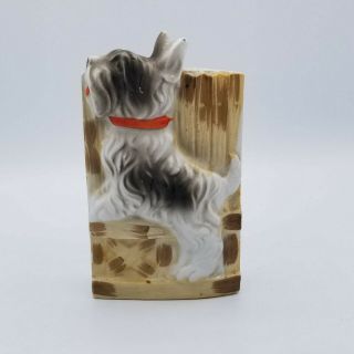 Vintage 1950 - 60 ' s Scottie Dog Wall Pocket Hanger Made in Japan Ceramic 3
