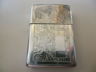 Zippo Venetian Floral Lighter High Polished Chrome 1991 H Vii Very Good Condit.