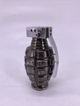 Vintage Pgl Novelty Hand Grenade Cigarette Tabletop Lighter Pineapple Combat