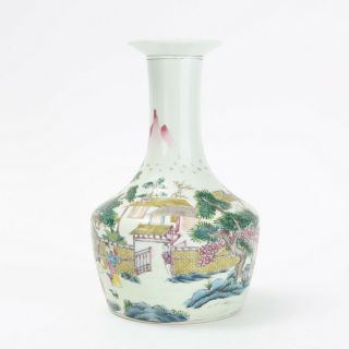 Antique Chinese Famille - Rose Bottle Vase,  Qing Dynasty,  18 - 19th Century
