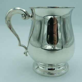 Georgian Style Solid Silver Pint Mug (cup,  Tankard) - 374g - Big Fat Shape
