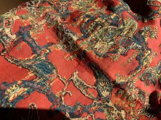 Antique very fine wool and silk hand woven shawl 3