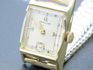 Vintage Mens Art Deco Hamilton 19j - 982 - 14k Gold Filled J640668 Wristwatch