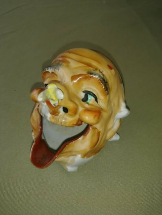 Vintage Ashtray Laughing Clown Man Head With Bee On His Nose Japan 1950 