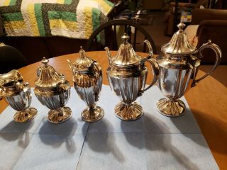 5 Pc Silver Plated Coffee And Tea Service
