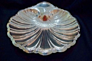 Vintage Large Handmade Sterling Silver Shell Design Bowl Thomas F.  Brogan 1896