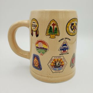 Rare Vintage Www Bsa Order Of The Arrow Large Stein Mug Boy Scouts Coffee Cup
