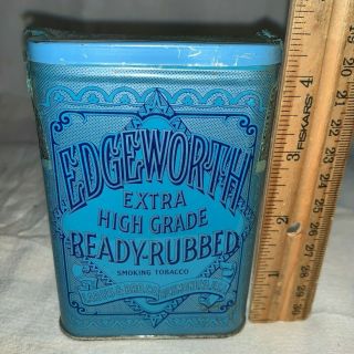Antique Edgeworth Ready Rubbed Tobacco Tin Litho Vertical Pocket Can Richmond 2