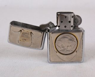 Zippo Lighter W Buffalo Nickel W Indian Arrowhead (brandford,  Pa)