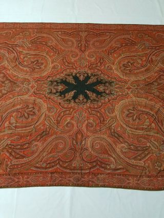 Antique French Paisley Kashmir Shawl Woolen Multi Color 325x160cm 5