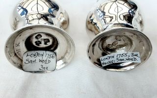 MATCHED GEORGE II SILVER CASTERS - Samuel Wood,  London,  1755 & 1756 4