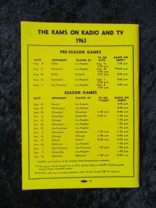 Vintage 1963 Los Angeles Rams Press Media Guide Merlin Olsen 1300 2