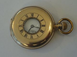 Good Antique Gold Plated American Waltham Half Hunter Cased Pocket Watch