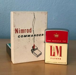 Vintage L&m Filters Cigarette Lighter Continental Japan Advertising
