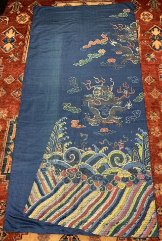 Antique Chinese Qing Dynasty Nanjing Yunjin Brocade Silk Dragon Robe Panel