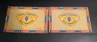 Vintage Cigar Boxes X2 King Edward Imperial Tobaccos 6c 7c Each Tenn Tax Stamps