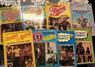 Happy Days & Laverne & Shirley Vintage Coloring Books Total Of 8