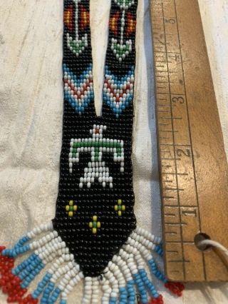 Vintage Native American Style Loom Beaded Necklace Pow Wow Dance Thunderbird