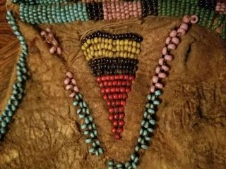 Antique American Indian Beaded Quill Pipe Tobacco Pouch Cree Ojibwa Chippewa ? 5