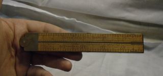 Vintage M.  W.  & Co.  No.  1804 Wood And Brass 24 " Inch Folding Ruler