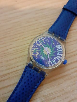 Vintage Swatch Watch Slk100 Tone In Blue & Unworn With Case