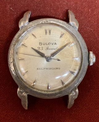 Vintage Bulova Self Winding 23 Jewels Mens Watch Fancy Lugs 10 Bpac Usa