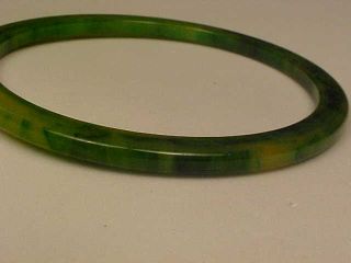 Vintage Green Bakelite Bangle Bracelet 2