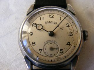 Rare Vintage 1940s Roamer Gents Watch,  15 Jewels,  Perfect