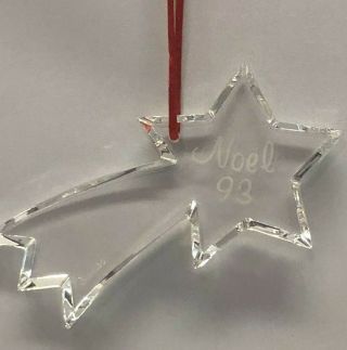 Vtg Baccarat Crystal Christmas Shooting Star Ornament Noel 1993 W/box & Pouch