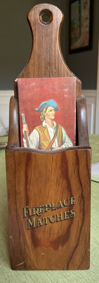 Vintage Colonial Fireplace Matches Holder