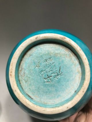 Chinese Porcelains Green Crackle Glazed Brush Washer & Blue Dragon Carved Vase 4