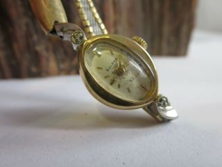 Vintage Bulova 23 Diamond Ladies 10k Rgp Winding Watch Runs Rp7