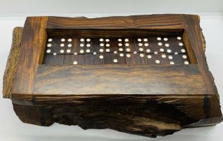 Antique Gem Quality Polished Petrified Ironwood Slab Domino Box Set - 7lbs 3