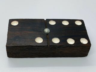 Antique Gem Quality Polished Petrified Ironwood Slab Domino Box Set - 7lbs 5