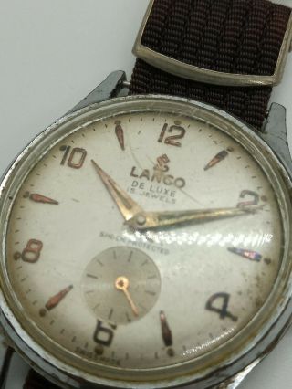 Vintage mens lanco de luxe wrist watch 15 jewels fully shock resistant 2