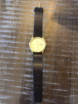 Gold Seiko D/d Mens Dress Watch Model 5y23 - 7079 A4
