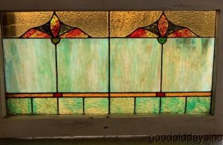 Antique Stained Leaded Glass Transom Window Circa 1915 36 " X 21 "