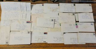 Rare Vintage Old Letters Correspondence Love School Writing Antique Ephemera Set