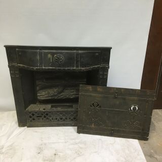 Antique Cast Iron Arts And Crafts Gas Fireplace Insert