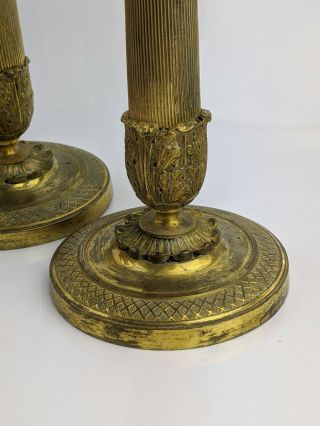 Antique French Empire Ormolu Candlesticks Gilt Bronze Early 19th century FINE 3