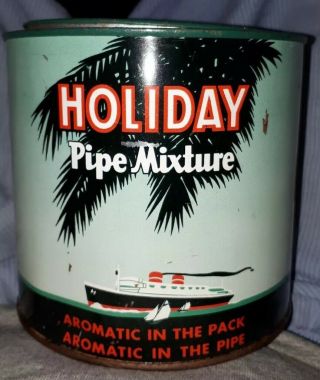 ☆rare American " Holiday Pipe Tobacco " Tin & Lid - - Empty