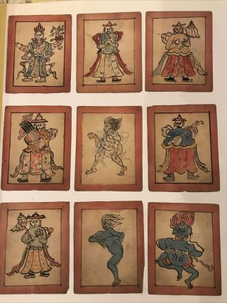 Mongolian Tibetan Buddhist Manuscript Leave Tsakli Cards Mongolia 9 Items