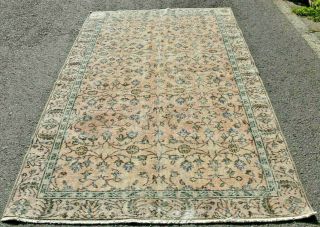 Floral Design Turkish Vintage Rug Handmade Tradiitonal Bohomian Carpet 5x8ft.