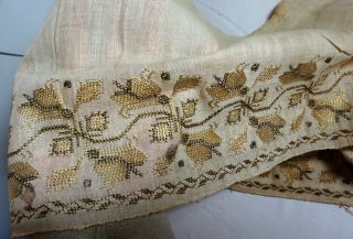 An 18th C Greek Islands Ottoman Silk Embroidery Sleeve Textile Panel